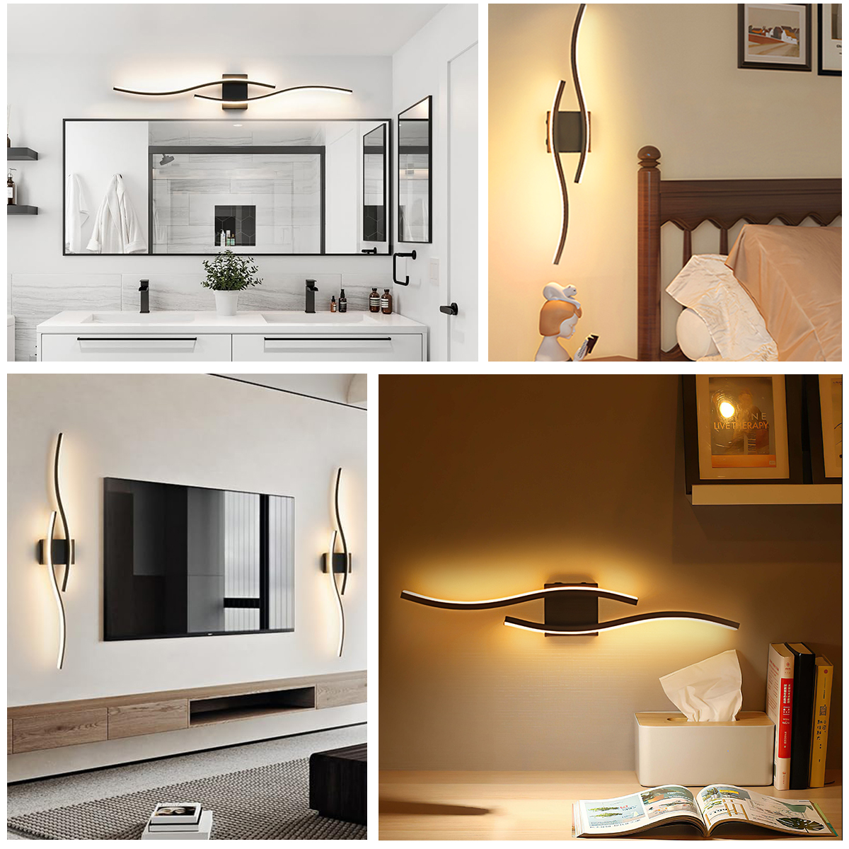 HCP063 双色一体半月S型壁灯